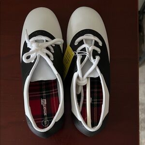 SmartFit Classic Black and White Kids Dress Shoes